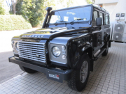 ランドローバー ディフェンダー 110SW 2.2Tdci Country 純正ディアルフィニッシュAW 5人乗り AT換装済 Nox/Pm適合 3ナンバー シュノーケルKit クリアレンズ 前後マッドフラップ SVXサイドランナー 背面タイヤ 並行輸入車 右ハンドル 記録簿付の中古車