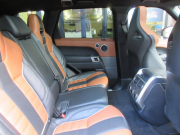 ランドローバー レンジローバーSPORT 5.0V8SC SVR コンビ本革 パノラマSR 純正ナビTV ブラック21AW 新品タイヤ 550PS  デプロイアブルサイドステップ 専用コンビレザーインテリア アクティブスポーツエキゾースト bremboブルーキャリパー 正規ディーラー車 右ハンドル 記録簿付の中古車